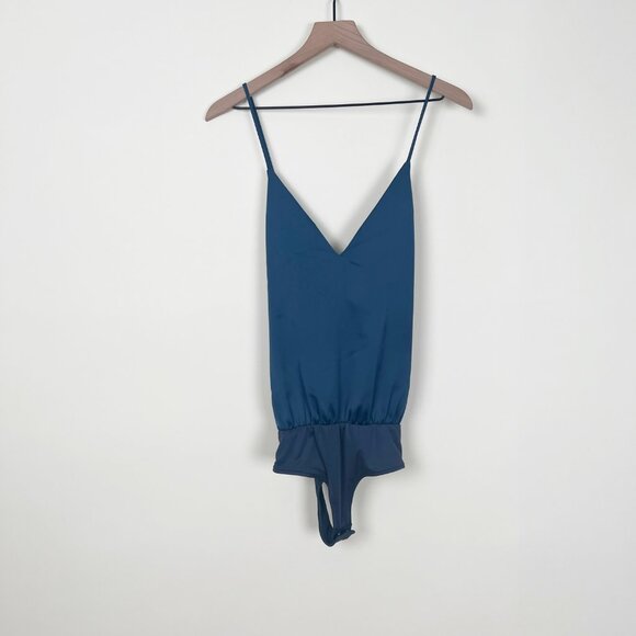 Anthropologie L'Academie Silky Zadie Bodysuit Blouse Tank Top Shirt Draped Sexy - Picture 8 of 13